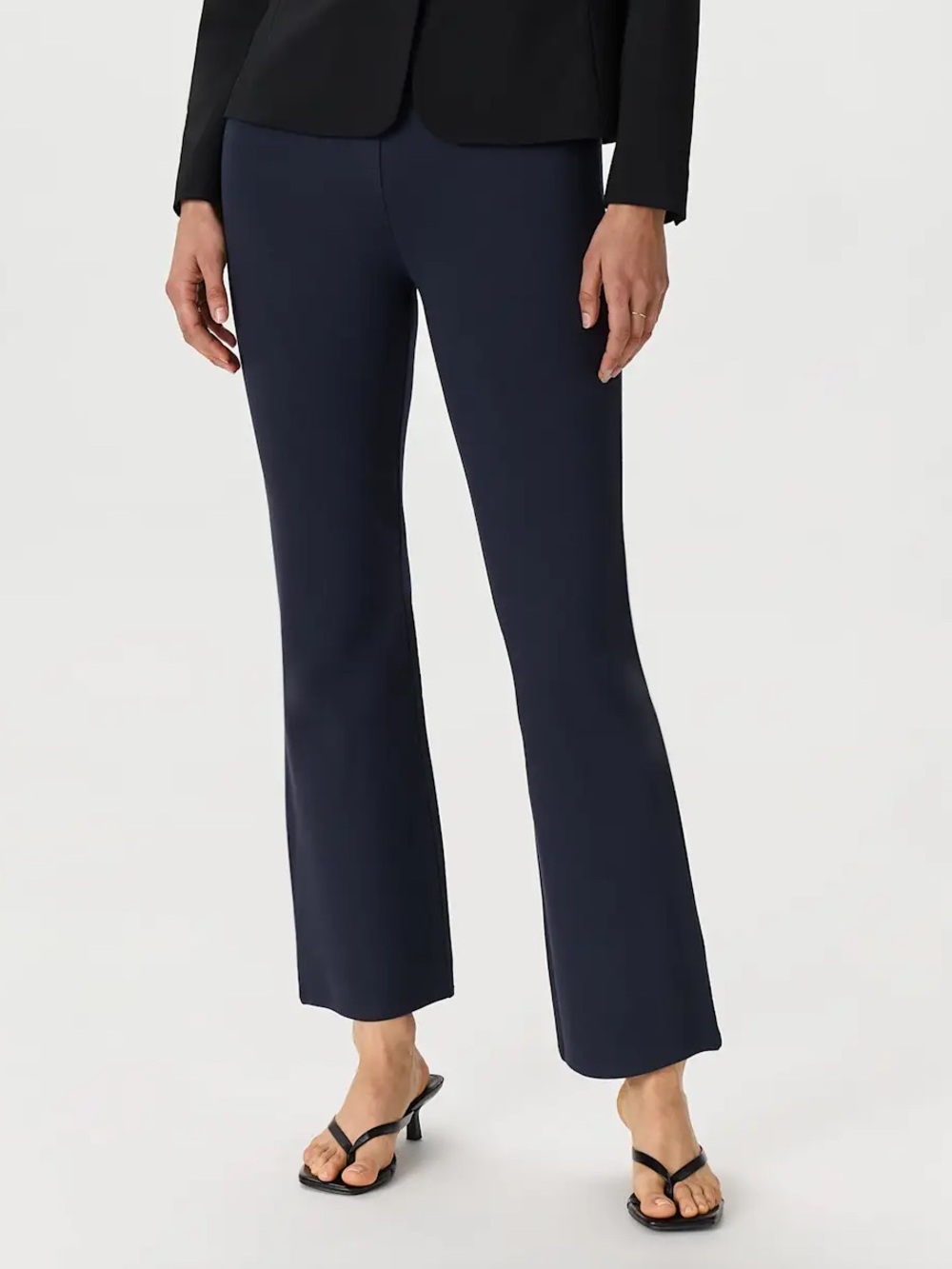 Quince Ultra-Stretch Ponte Bootcut Pants Size XS Navy Blue Workwear Career